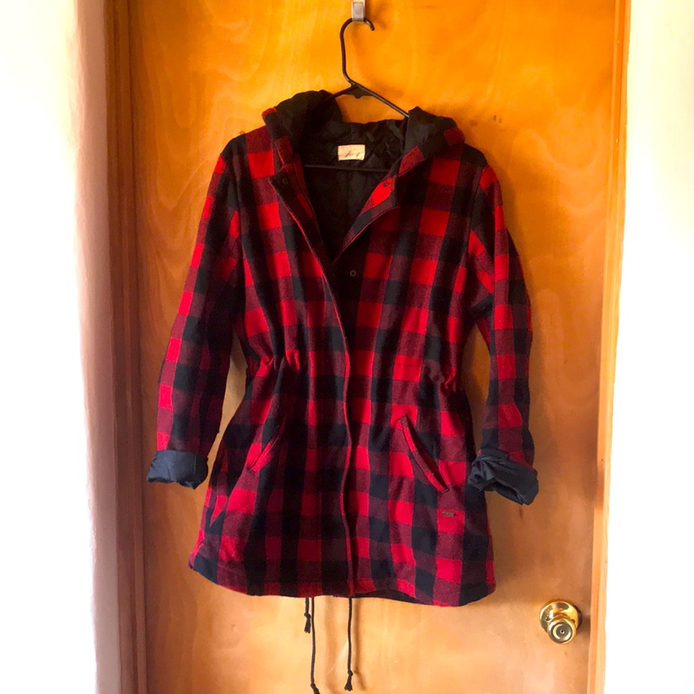 Levi wool parka, size Large, with hood and two drawstrings